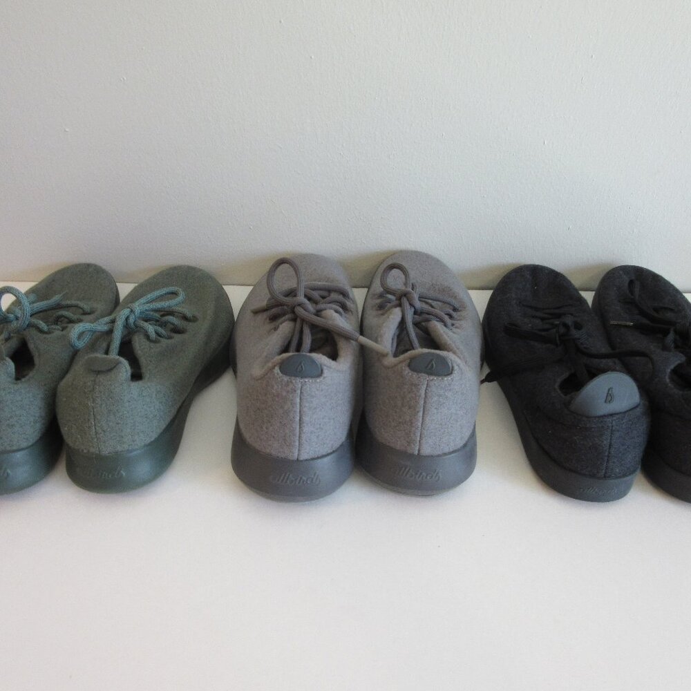 Bundle of Three AllBirds Flannel 9W Sneakers Green, Black & Gray
